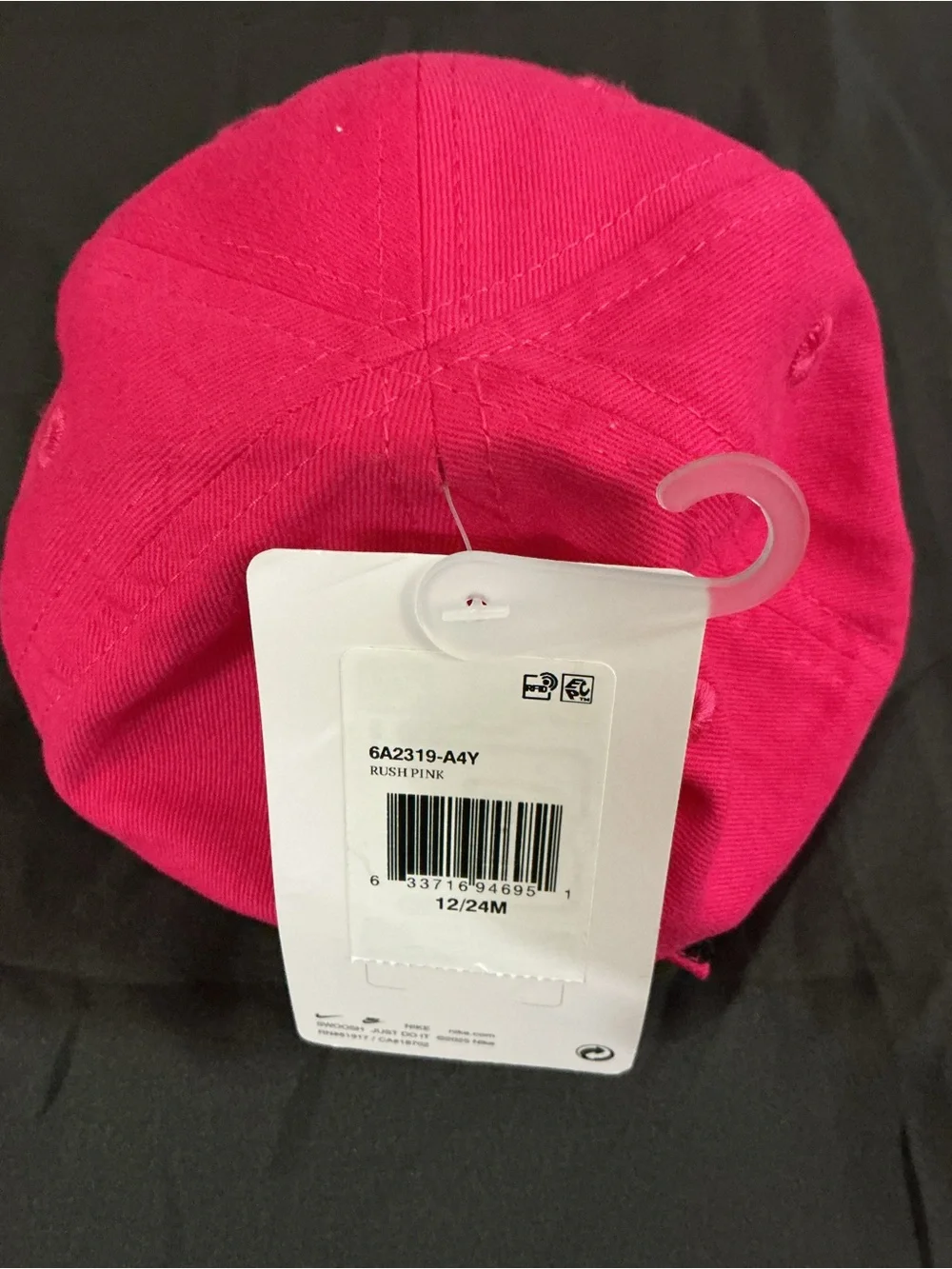 Nike Infant Club Cap - Hot Pink with Black Swoosh